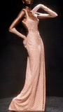 Sexy Mermaid Straps Sequin Pink Long Prom Dress HZ1022