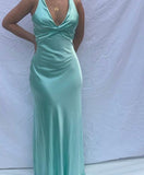 Sexy Mermaid V neckline Long Prom Dress HZ1022