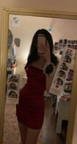 Sheath Burgundy Straps 18th Birthday Dresses Short Birthday Outfits HZ1022