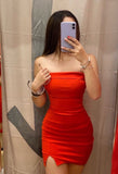 Sexy Sheath Red Strapless 18th Birthday Dresses Short Birthday Outfits HZ1022