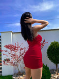 Sexy Sheath Red Straps 18th Birthday Dresses Short Birthday Outfits HZ1022