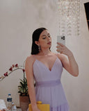 Simple A line Spaghetti Straps Lilac Long Prom Dress HZ1022