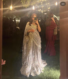 Sparkly A Line One Shoulder Light Gray Sequin Long Prom Dress HZ1022