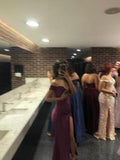 Sexy Mermaid Off The Shoulder Grape Slit Long Prom Dress HZ1022
