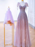 Luxurious A Line Straps Long Prom Dress HZ1022