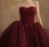 Ball Gown Off The Shoulder Tulle Red Sweet 16 Dresses HZ1022