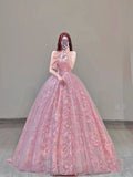 Ball Gown Strapless Pink Tulle Sweet 16 Dresses HZ1022