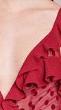 Sexy Sheath Straps Chiffon Long Tiered Burgundy Prom Dress HZ1022