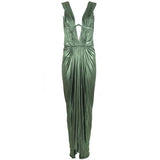 Sexy Sheath V neckline Green Long Prom Dresses HZ1022