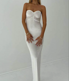 Simple Sheath Halter Champagne Long Prom Dresses HZ1022