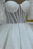 Sparkly A line Short Cocktail Dresses White Sequin 18th Birthday Outfits HZ1022