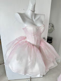 Chic Ball Gown Light Pink Homecoming Dresses 18th Birthday Outfits HZ1022