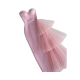 Simple Sheath Sweetheart Pink Long Prom Dresses HZ1022