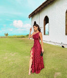 Beautiful Sheath One Shoulder Lace Long Prom Dress Evening Dress HZ1022