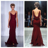 Straps Burgundy Long Prom Dresses For Teens HZ1022
