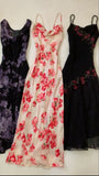 Sexy Mermaid Prom Gown With Straps Floral Pink Prom Dresses HZ1022