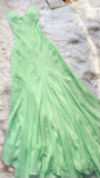 Beautiful Mermaid Prom Gown Pink Chiffon Beads Prom Dresses HZ1022