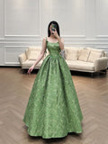 Beautiful Ball Gown Green Lace Prom Gown Long Prom Dresses HZ1022