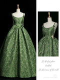 Beautiful Ball Gown Green Lace Prom Gown Long Prom Dresses HZ1022