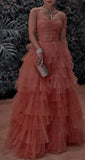 Ball Gown Tiered Prom Dresses Sweetheart Neckline Formal Dress HZ1022
