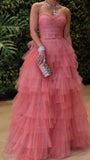 Ball Gown Tiered Prom Dresses Sweetheart Neckline Formal Dress HZ1022