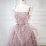 Spaghetti Straps Backless Formal Prom Dresses for Wedding Party HZ1022