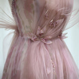 Spaghetti Straps Backless Formal Prom Dresses for Wedding Party HZ1022