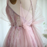 Spaghetti Straps Backless Formal Prom Dresses for Wedding Party HZ1022