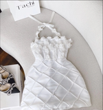 chic a-line satin halter short homecoming dress 18th birthday outfits HZ1022