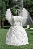 chic a-line sequin short homecoming dress 18th birthday outfits HZ1022