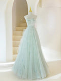 Fairy A line Sweethart Long Mint Green Prom Dresses 22th Birthday Outfit HZ1022