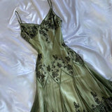 Vintage A line Straps Green Prom Dresses 22th Birthday Outfit HZ1022