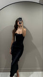Simple Sheath Strapless Black Prom Dresses 22th Birthday Outfit HZ1022