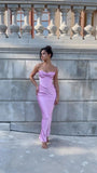 Simple Mermaid Straps Pink Prom Dresses 22th Birthday Outfit HZ1022