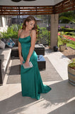 Sexy Mermaid Straps Dark Green Backless Prom Dresses Evening Dress HZ1022
