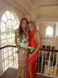 Simple A line Long Prom Dresses Evening Dress HZ1022