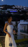 Simple A Line Straps White Prom Dresses 22th Birthday Outfit HZ1022
