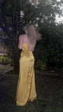 Sexy Mermaid Straps Yellow Prom Dresses 22th Birthday Outfit HZ1022