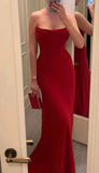 Sexy Mermaid Strapless Red Prom Dresses 21th Birthday Outfit HZ1022