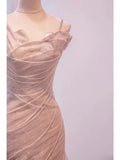 Fairy Mermaid Strapless Pink Prom Dresses Evening Dress HZ1022