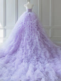 Ball Gown Strapless Lilac Tulle Sweet 16 Dresses HZ1022