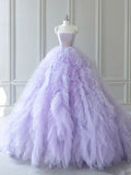 Ball Gown Strapless Lilac Tulle Sweet 16 Dresses HZ1022
