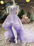 Fairy High Low Off The Shoulder Lilac Prom Dresses Evening Dress HZ1022