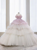 Ball Gown Strapless Ombre Pink Sweet 16 Dresses HZ1022