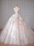 Ball Gown Strapless Pink Sweet 16 Dresses HZ1022