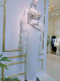 Sexy Sheath Straps White Prom Dresses 21th Birthday Outfit HZ1022