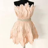 vintage a line satin champagne homecoming dress 18th birthday outfits HZ1022