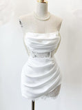 cute a line white strapless homecoming dress 18th birthday outfits HZ1022