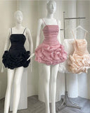 chic sheath pink organza homecoming dress 16th birthday outfits HZ1022