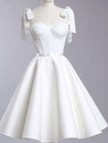 chic a line white straps homecoming dress 16th birthday outfits HZ1022